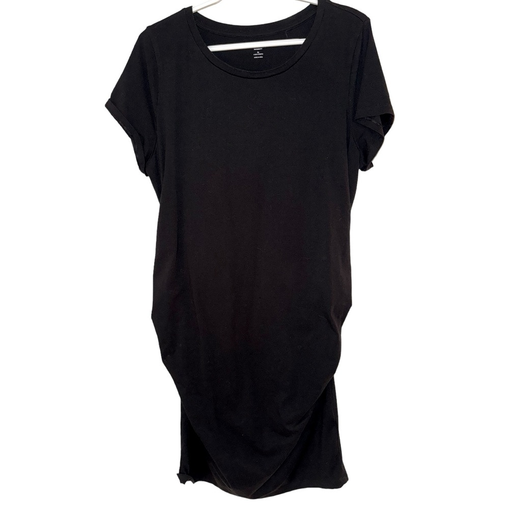 Women’s Old Navy Black Short Sleeve Round Neck Stretchy Midi Dress. Size XL.